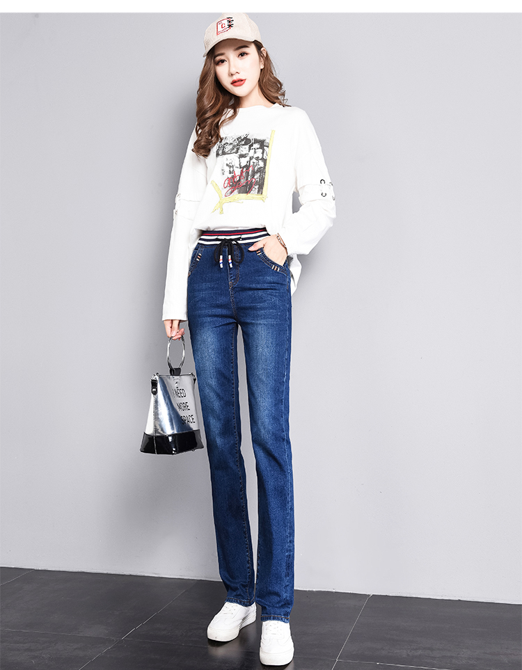 

Deep Blue New Spring Tide And Women Haroun Pants Jeans Code Show Thin Trousers