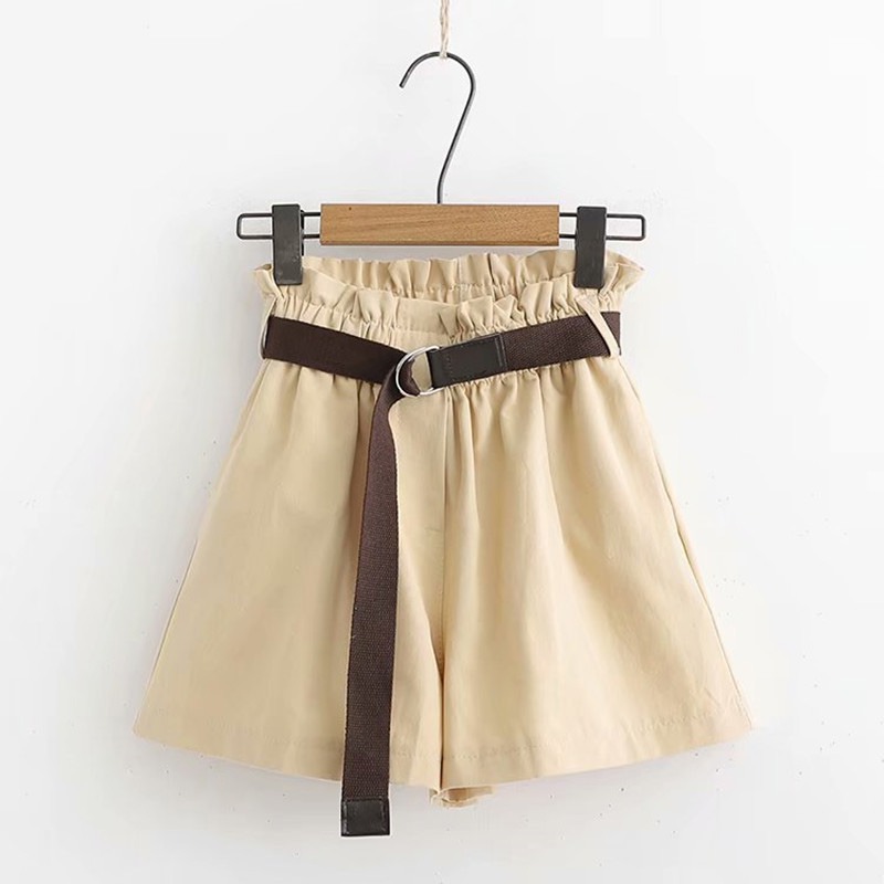 

Summer Casual Elastic Waist Shorts Women Wide High Waist Loose Leg Shorts Slim All-Match Sporting, 04