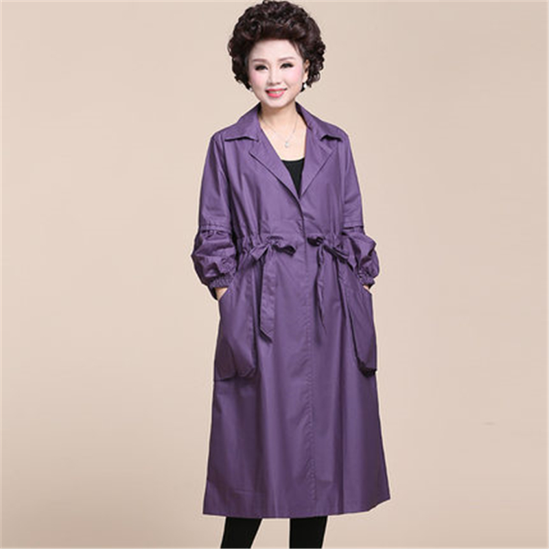 

2019 Spring Autumn New Women's Trench Coat Belt Loose Windbreaker Middle year Long Warm Raincoat Overcoat Clothes Big Size FC129, Red
