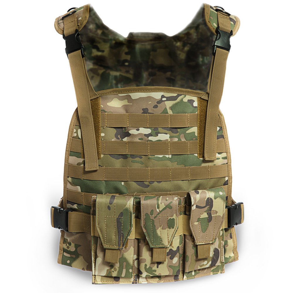 

Outdoor Hunting Fishing Hiking Vest Tactical Swat Field Battle Molle Assault Plate Carrier Pockets, Black