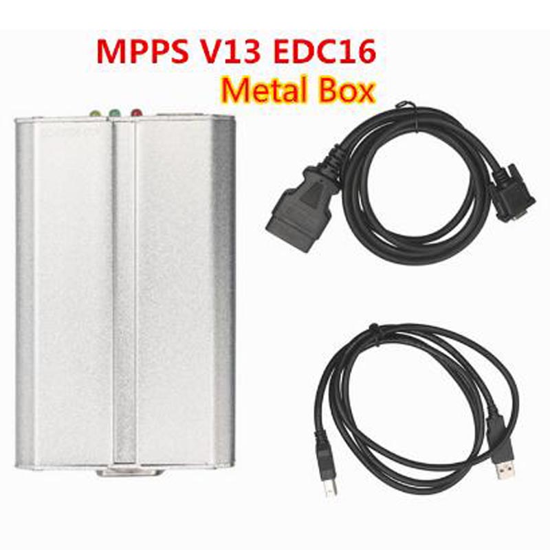 OBDII SMPS MPPS V13 Metal Box ECU16 Chip Tuning Remap+CAN Flasher for Audi BMW VW