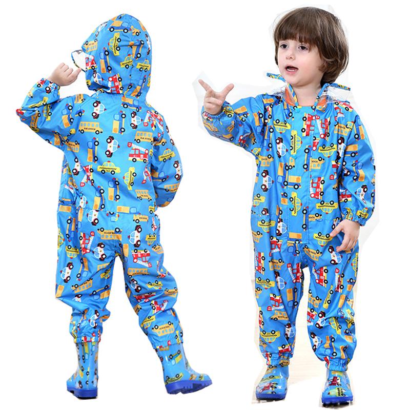 Kids Rain Jumpsuit Hooded Animal Modeling Printing Cloak Transparent Lightweight Waterproof Eva Poncho For Boys And Girls Travel YKKlg