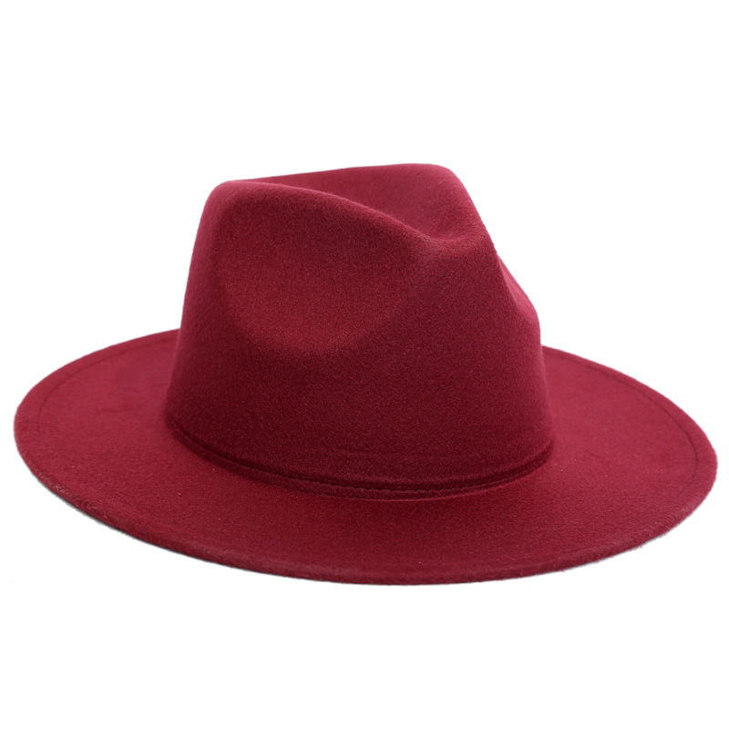 Automne Hiver 2018 Femmes chapeau de feutre Fedoras Big Brim chapeaux pour femmes britanniques style vintage Église chapeaux Lady Flat Brim Fedor