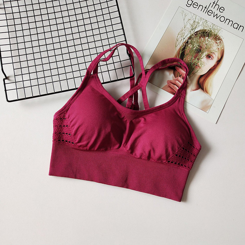 

Sports Top Vest Beauty Back Sports Bra Top -Proof Gathering Sport Push Up Female Running Bra With Pad Underwear Fitness, Js0001