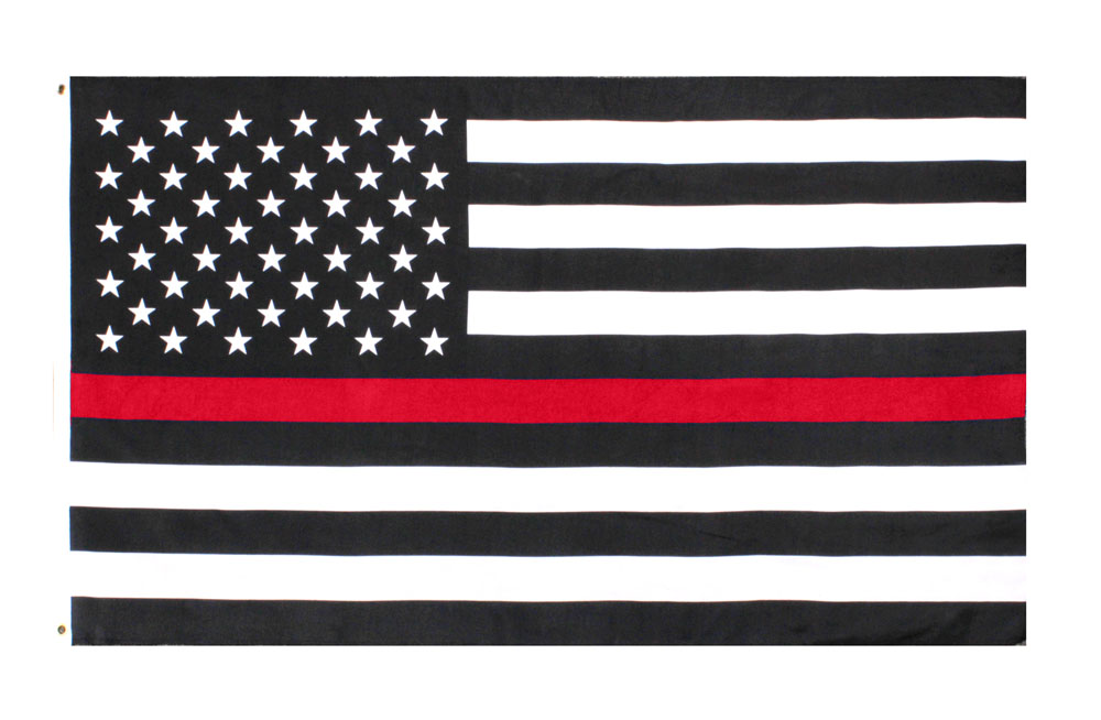 

free shipping direct factory wholesale 3 by 5 ft polyester united states of american fire fighter thin red line flag