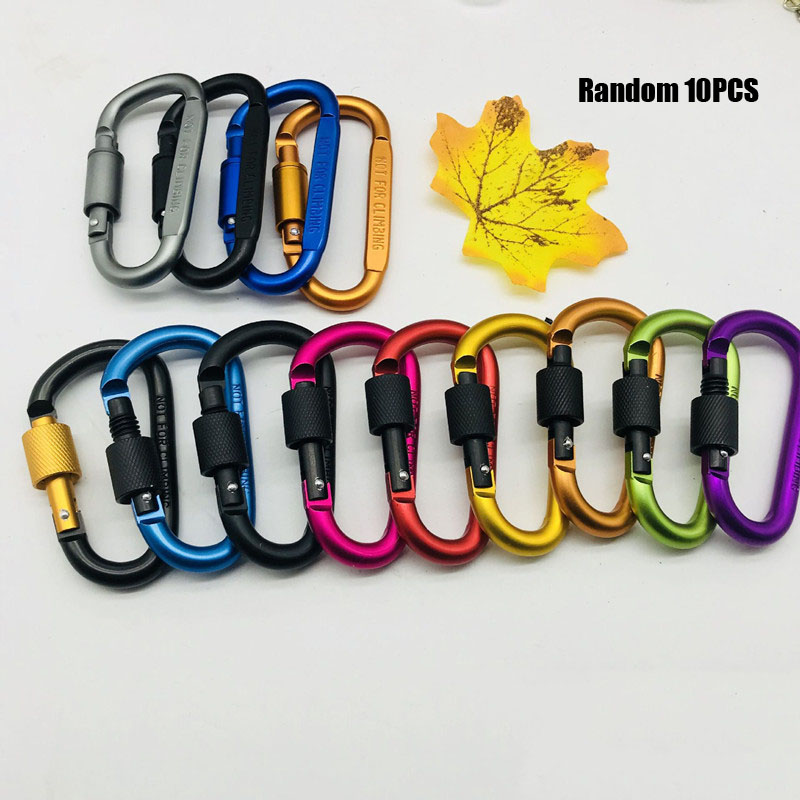 10 Pcs Colorful D Shaped Aluminum Alloy Carabiner Keychain 10 Pcs Colorful D Shaped Aluminum Alloy Carabiner Keychain