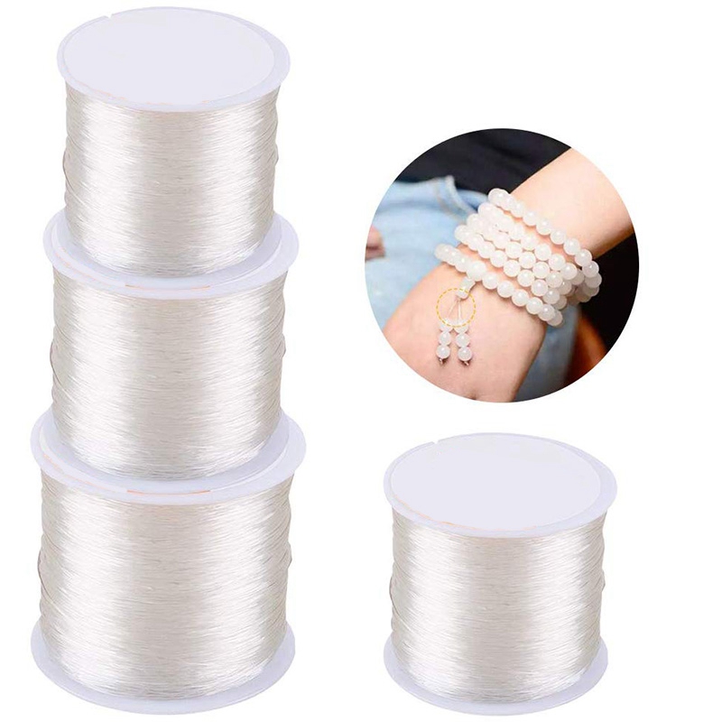

60m/roll Nylon Crystal Cord Wire Stretch Elastic String Beading Cord DIY Jewelry Craft Clear Bracelet Beads Thread necklace Jewelry Findings, White;red