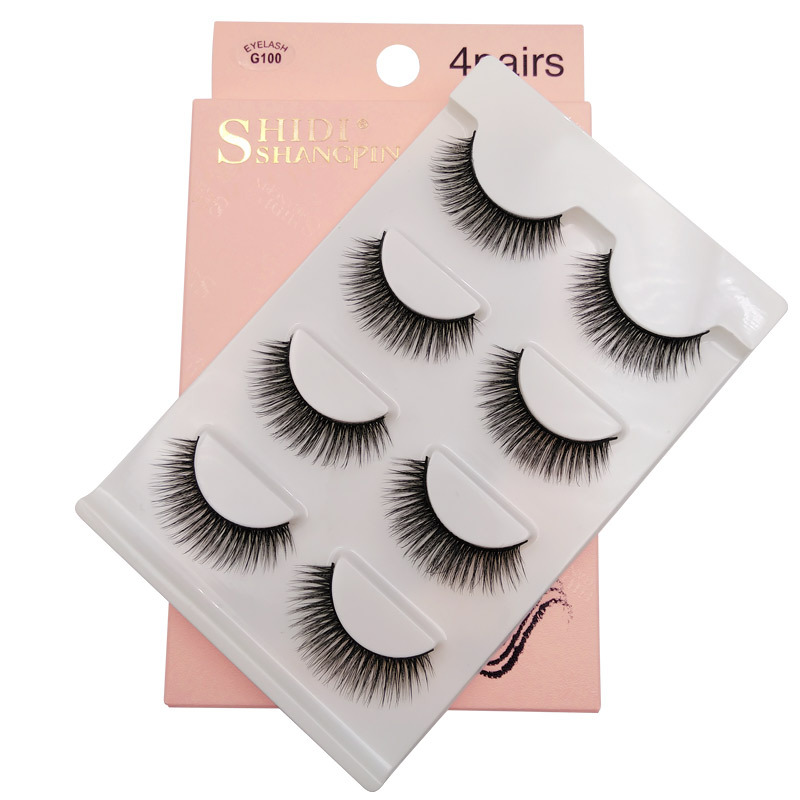

SHIDISHANGPIN 4 pairs mink eyelashes false lashes mink 3d fake eyelash extension make up cilios natural long cruelty free lash