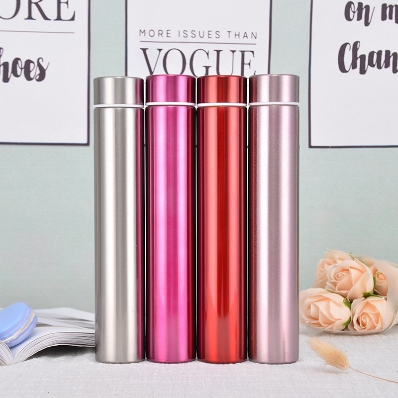 

260ml Vacuum Flask Thermo Coffee Mugs Travel Bottle Mini Slender Bottle Self-defense Gift 304 Stainless Steel Mug Custom Wholesale VT0139