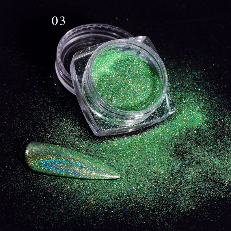 

0.5g/Box Glitter for Nails Holographic Powder Mirror Polishing Chrome Pigments Nail Art Decorations Laser Dazzling Dust GPS23-1