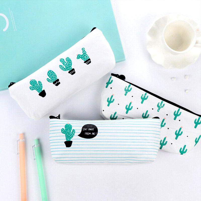 

Portable Cactus Pencil Case Storage Bag Digital USB Gadget Charger Wires Cosmetic Pouch Stationery Case Gift Pencilcase Bag