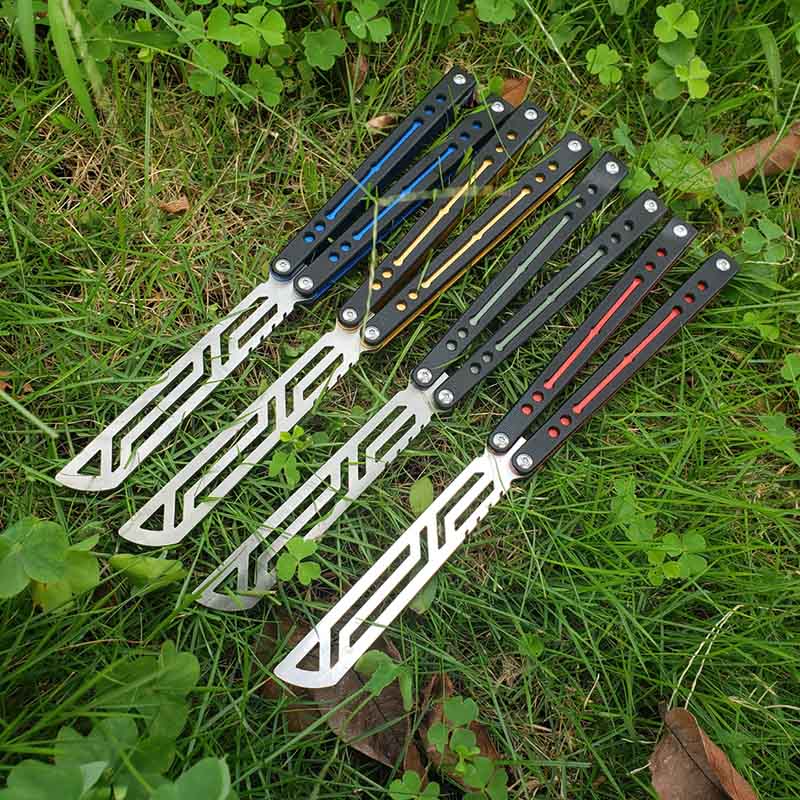 

Theone Balisong Black Parrot Squid Butterfly Training Trainer Knife Not Sharp Killing Bee Basilisk Bushing Jilt Swing Knives Snake Sea Monster Cyoz Chimera