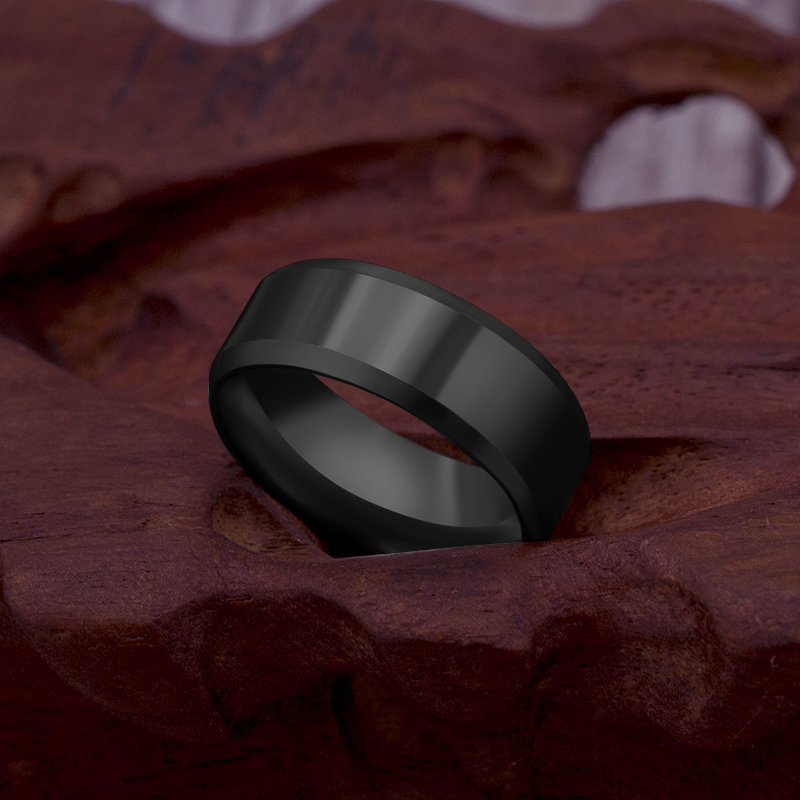 

8mm Stainless Steel Ring Men High Quality Ring Men Titanium Black, Silver