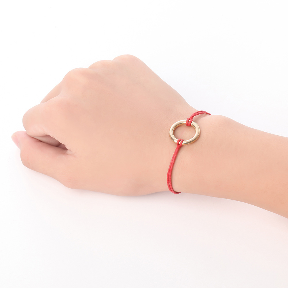 

Hand Decorate Temperament Alloy Bracelet Pu Weave Bracelet