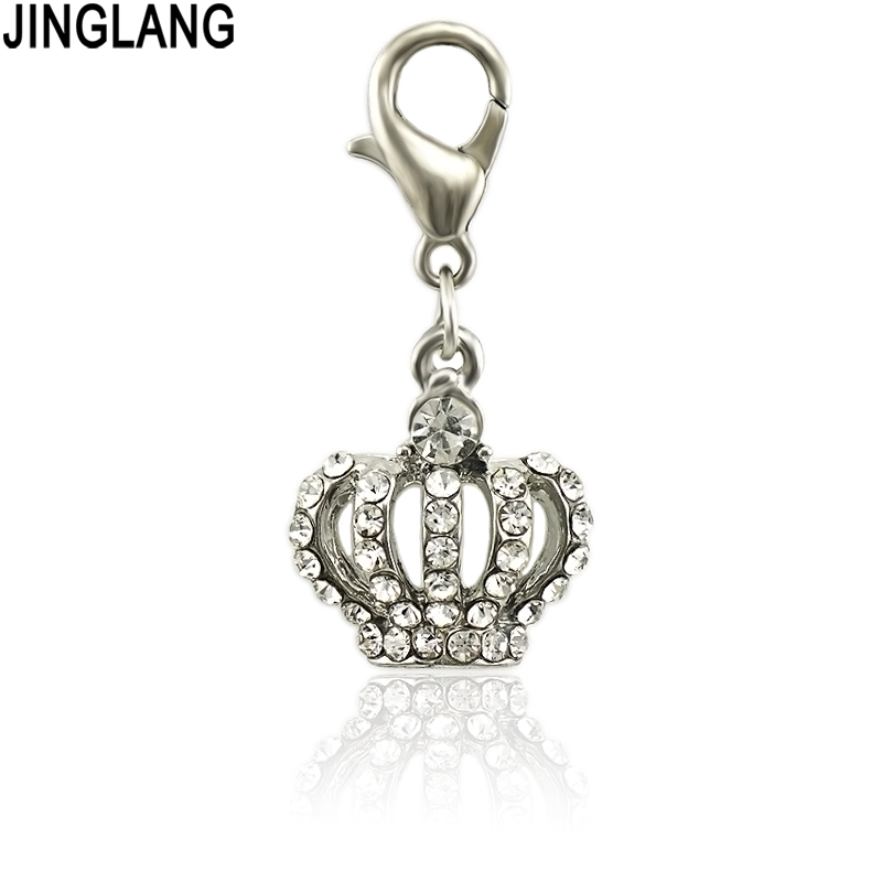 

JINGLANG New Bracelet Crown Alloy Charms Pendant Beads Fit Bracelet For Women Girl Jewelry Making Accessories, Bronze;silver