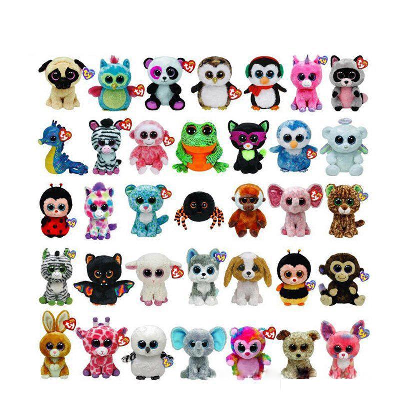 

35 Ty Beanie Booth Big Eyes Plush Stuffed Toys  Wholesale Big Eyes Animals Children Soft Dolls Birthday Gifts Ty Toys, As pcs