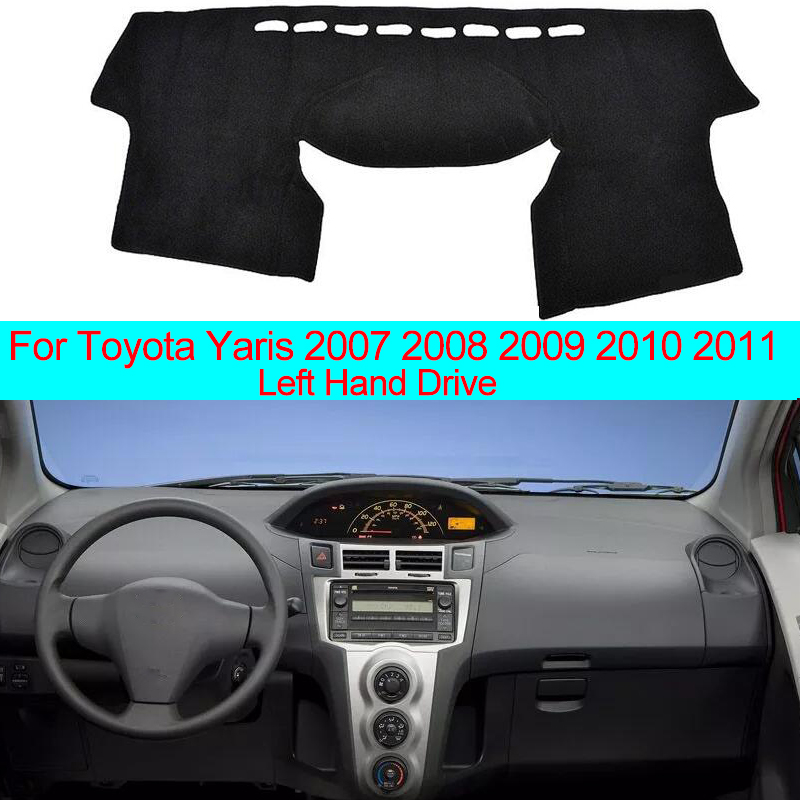 

2 Layers Car Dashboard Cover Carpet Cape Dash Mat For Yaris 2007 2008 2009 2010 2011 LHD Dashmat Sun Shade Pad Cushion