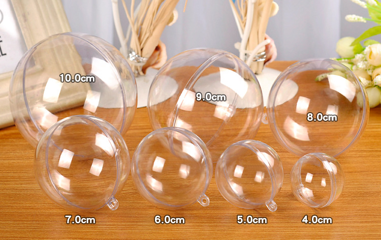 

Christmas Decorations openable transparent hanging Christmas ball baubles clear plastic Bauble ornaments Gift W8136