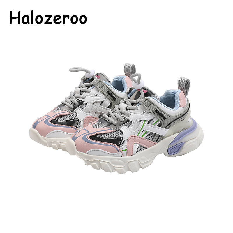 

Autumn Kids Sport Sneakers Children Brand Chunky Sneakers Baby Boys Slip On Running Shoes Girls White Casual Trainers, Black