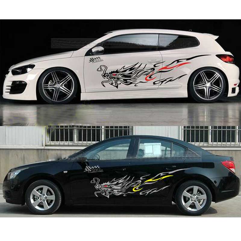 

2PCS Car Styling Dragon Stickers Whole Body Door Stickers Decals Cover, Customize