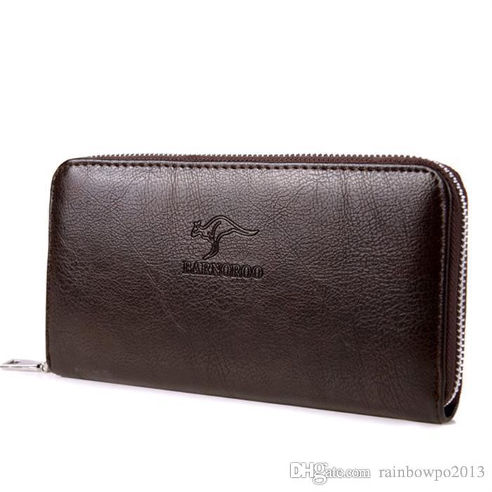 

Factory wholesale brand men bag simple Joker leather long wallet business fashion men hand take money clip casual leather wallet, Deep brown(printing box packaging)