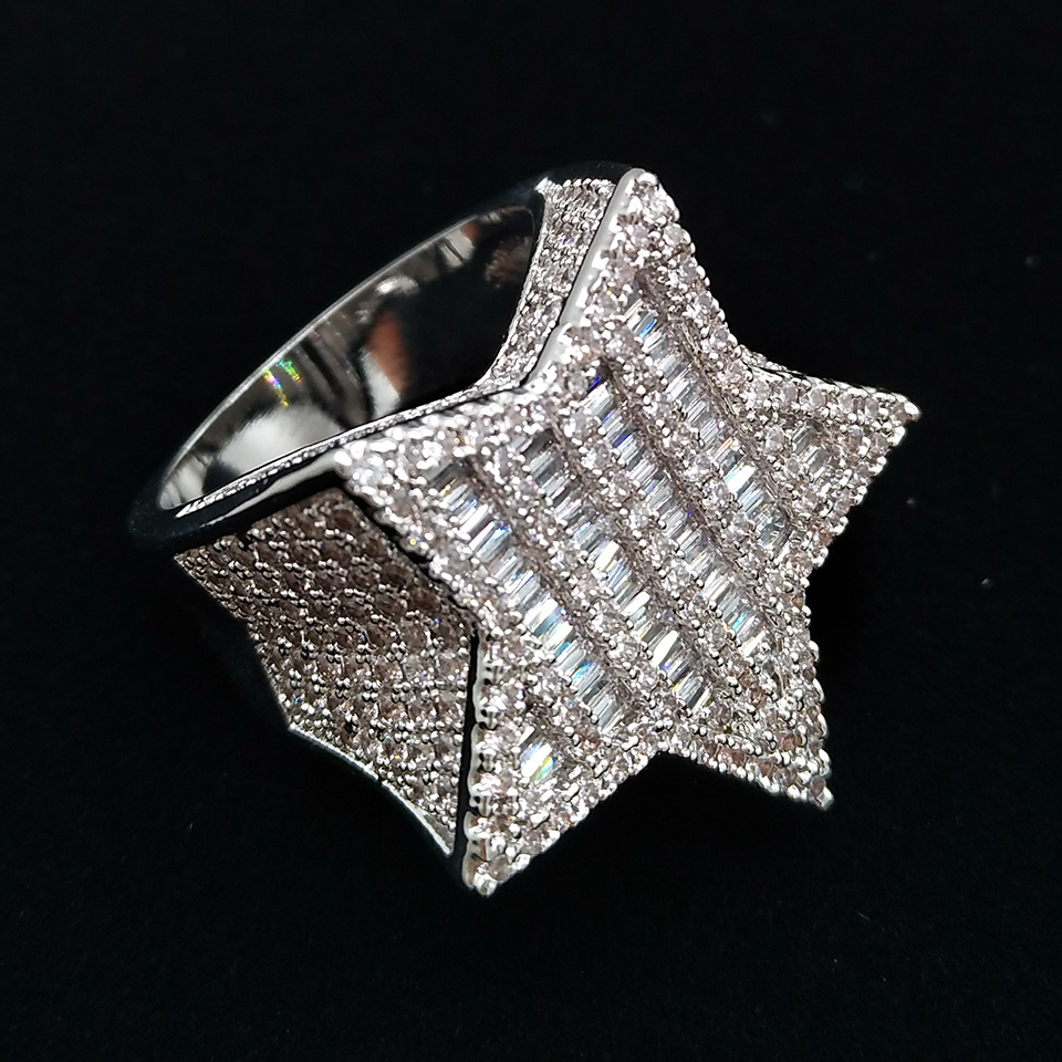 Elegant Sterling Silver Open Pentagram Double Rope-Style Ring
