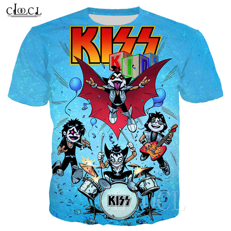 

Fashion Heavy Metal Rock KISS Band 3D Print T-shirt Men Short Sleeve Hip Hop Streetwear Unisex Plus Size Couples Tops, T shirt 1