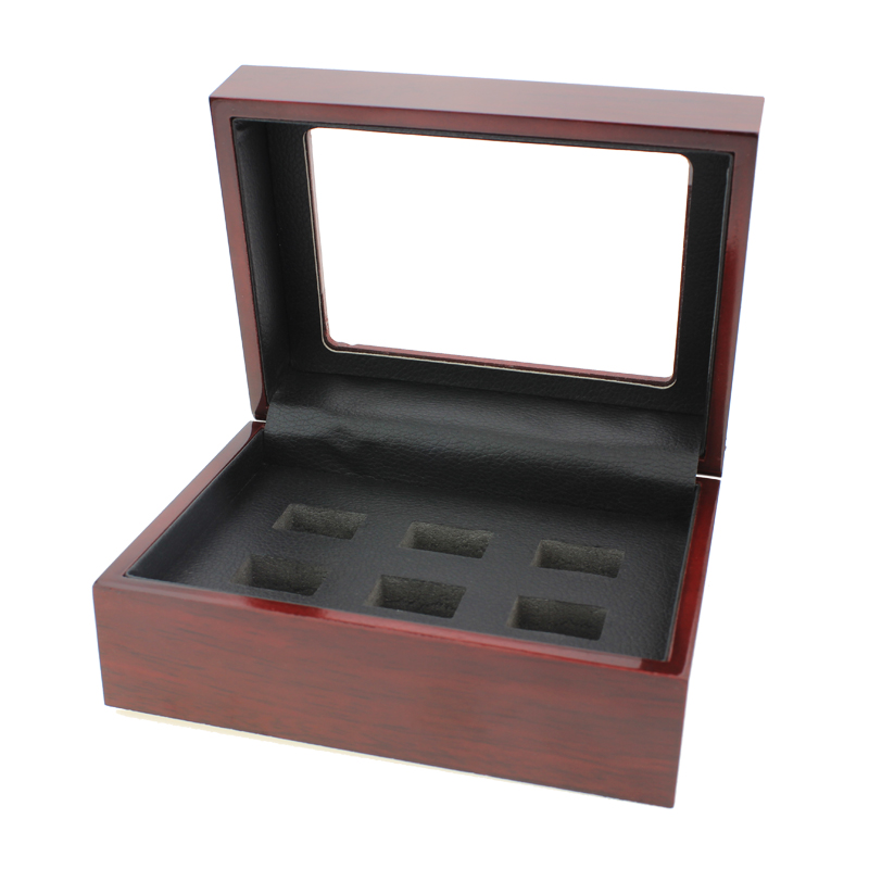 

Top Grade 1,4,5,6 Holes New Championship Rings Box in Jewelry Packaging & Display,Red Wooden Jewelry Box For Ring Display