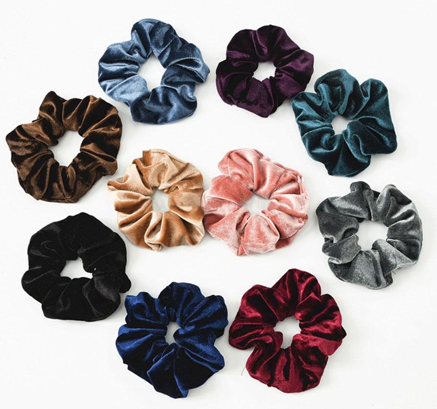 

24pcs/lot Autumn winter elastic hair bands scrunchies ponytail flannele seamless hair bands for accessories wholesale