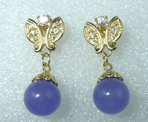 

Encanto 12mm púrpura jades butterflyy pendiente