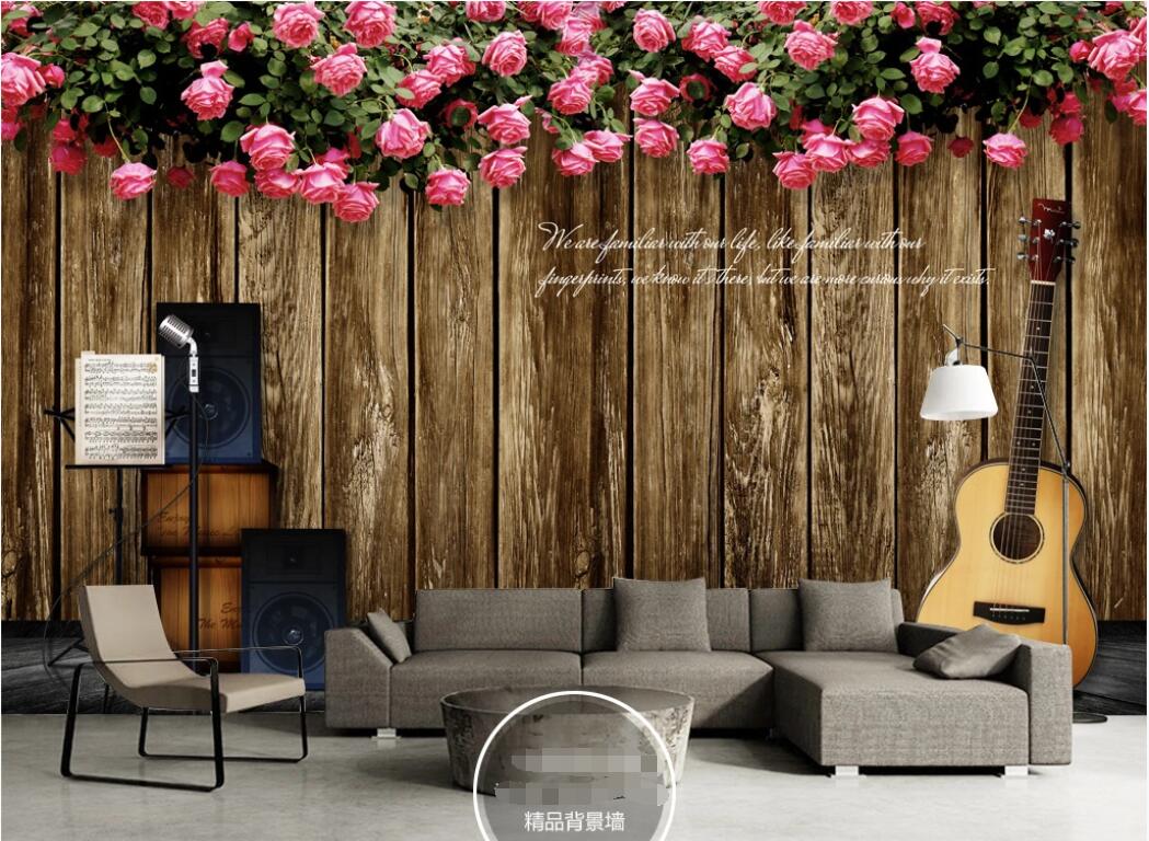 

3d room wallpaper custom photo mural 3D three-dimensional retro rose fixture background wall painting wallpaper for walls 3 d, Non-woven fabric