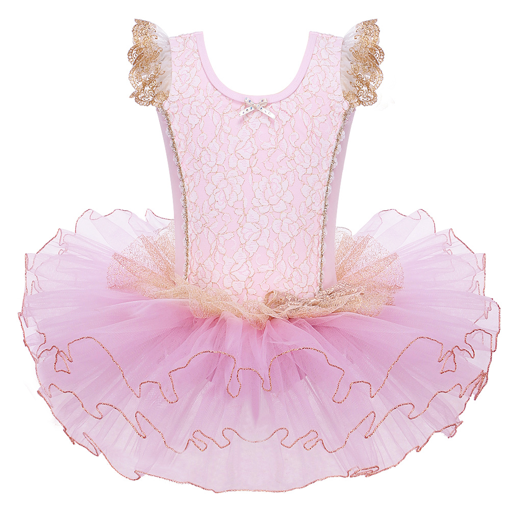 

BAOHULU Pink Cotton Ballet Dress Girls Children Ballet Tutu Ballerina Dancing Clothes Kids Dance Wear, B150 pink