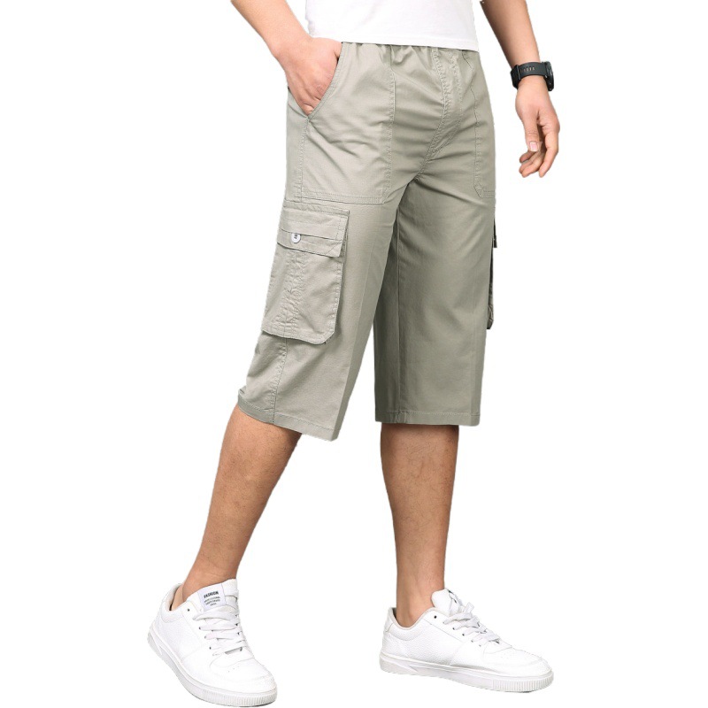 

Summer Cotton Loose Cargo Shorts Large Size -6XL Sports Shorts Lightweight Breathable Men's Breeches Thin Hiking Travel, Army green