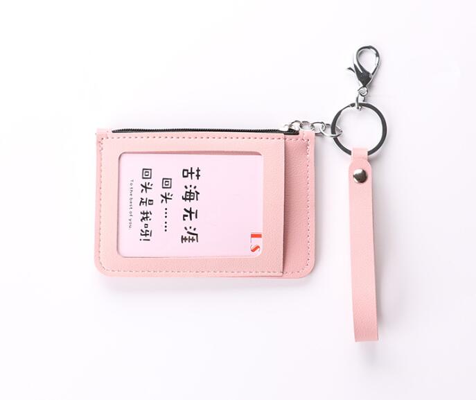 

3pcs PU Zip ID Case with Lanyard ID Card Holder Credit Card Bus Card Case, Blue