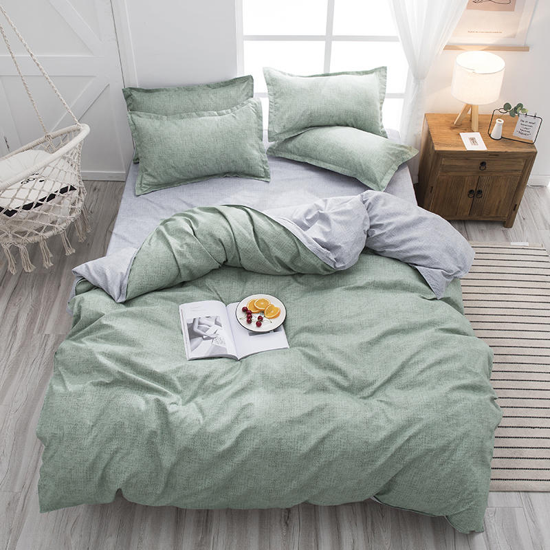 

Home Textile Classical Solid Double sided Bed Linings Concise Style Bedding Set Quilt Cover Pillowcase Cover Bed 3-4pcs/set, Youze013