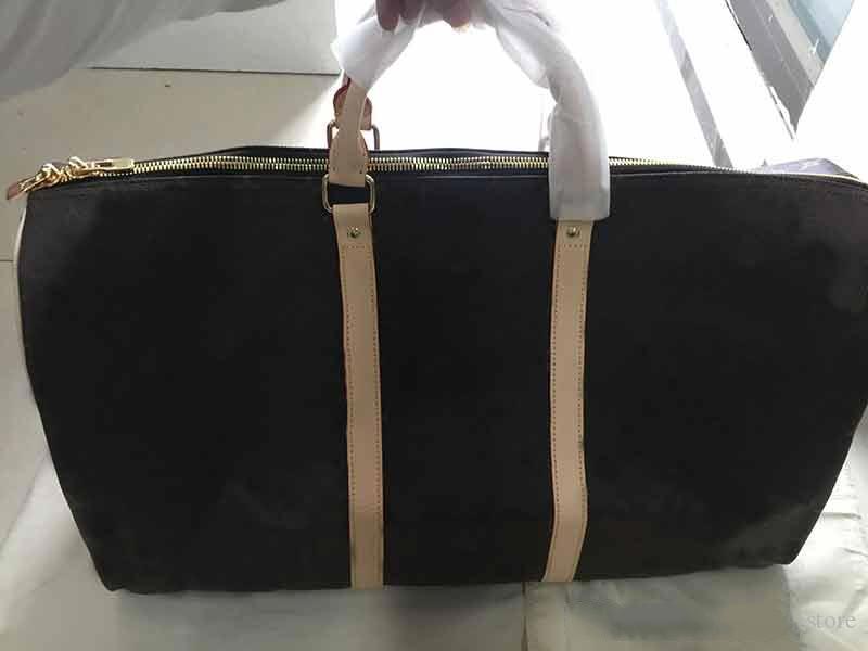

Classical style duffel bag women travel bag luggage purse L flower pattern handbag genuine leather ladies luggage bags, C2 brown mongram