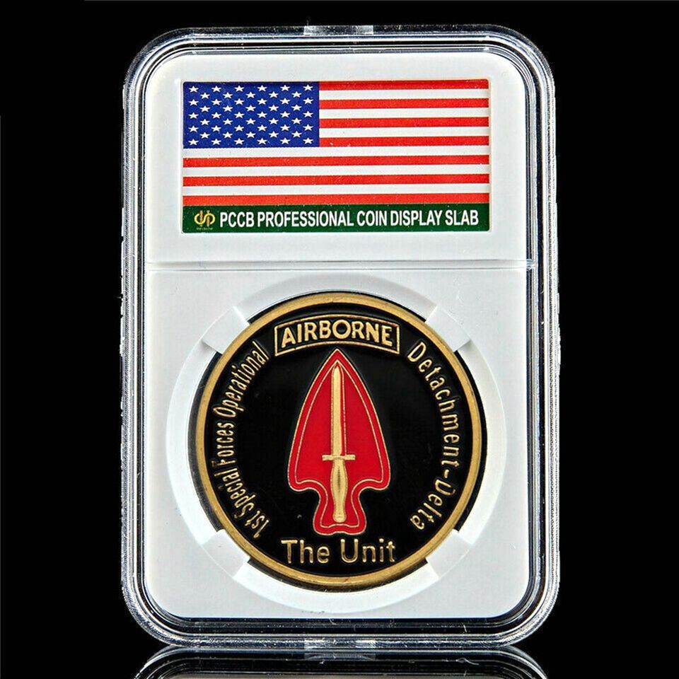 Arts and Crafts Unite States Army Unit Airborne Military 1oz Gold Plated Coin Metal Craft W/Pccb Box-image-521667363