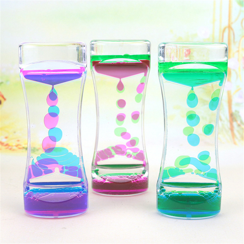 

Floating Hourglass Timer Liquid Oil Sand Clock Mix Illusion Hour Glass Acrylic Hourglass Desk Table Ornament Home Decoration