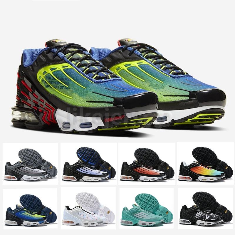 2020 TN Plus III 3 Parachute Tuned Mens Running Shoes Designer Run Trainers Black White Spider Women Sports Sneakers Size 36-45