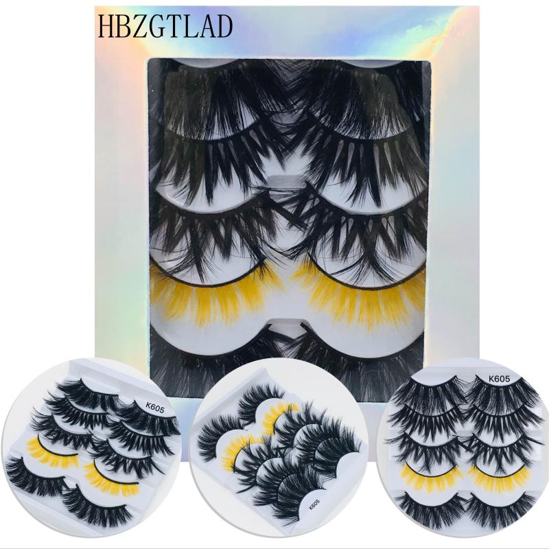

Colored black 3D Mink Hair False Eyelashes Criss-cross Wispy Cross Fluffy 20mm-25mm Lashes Extension Handmade Eye Makeup Tools