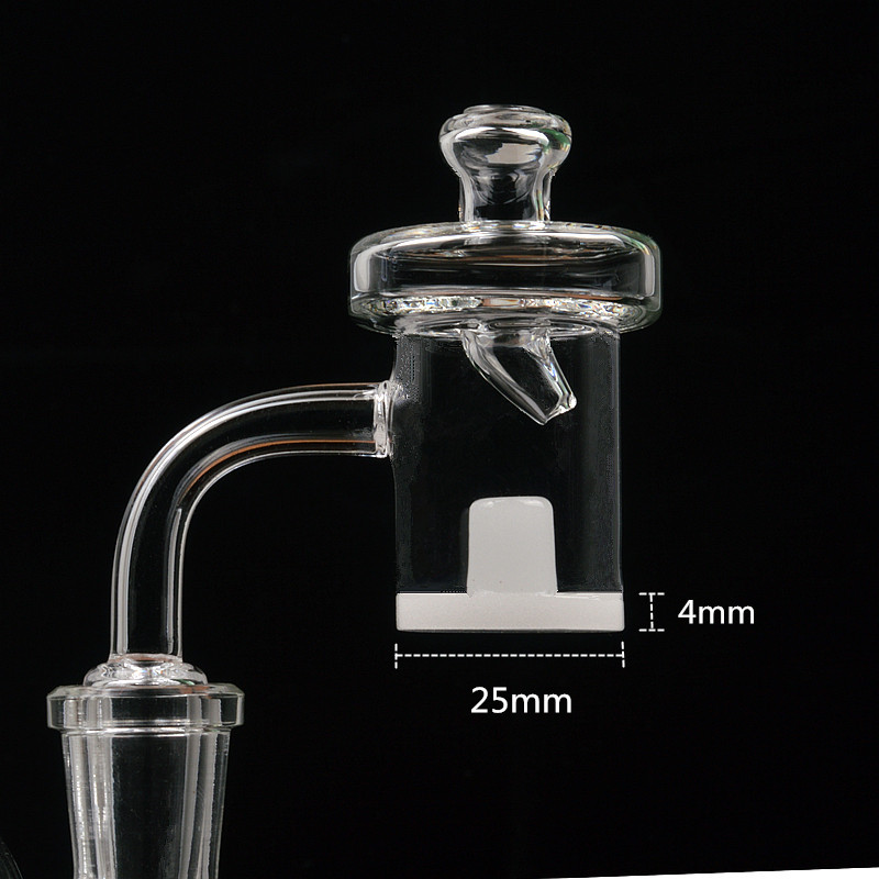 

White Base Quartz Core Reactor Banger With Glass Crank Carb Caps 14mm 18mm Thermal Banger Nails For Bongs Water Pipes