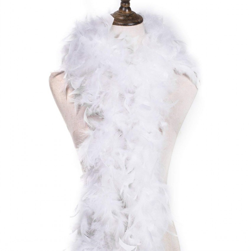 

2yard fluffy White TurkeyFeather Boa About 40 Grams Clothing Accessories chicken Feather Costume/Shaw/ feathers for crafts party