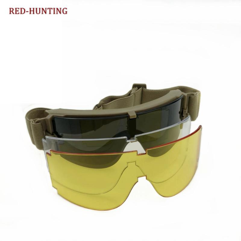 

Outdoor Army X800 Tactical Goggles Ballistic Eyewear Shooting Combat Paintball Glasses with Adjustable Strap