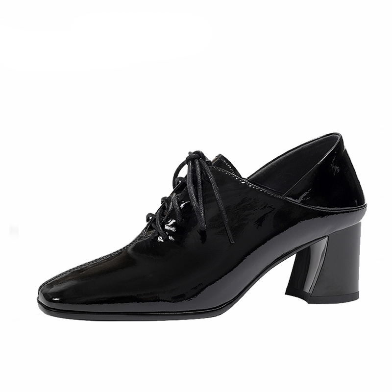 

Luxury High Heel Women Shoes Spring Autumn Pointed Toe 6 cm Genuine Leather Women Pumps size 42, Black