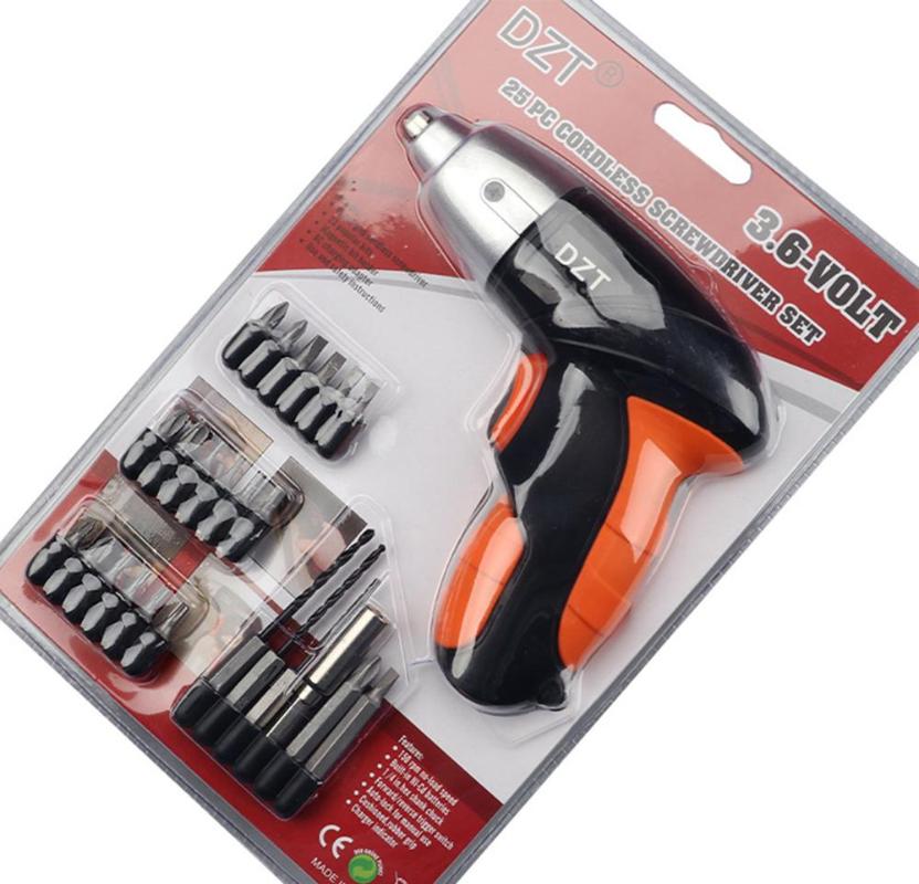 

3.6V Cordless Screwdriver Mini Rechargeable Screwdriver Electric Power Drill Portable Repair Tool Set