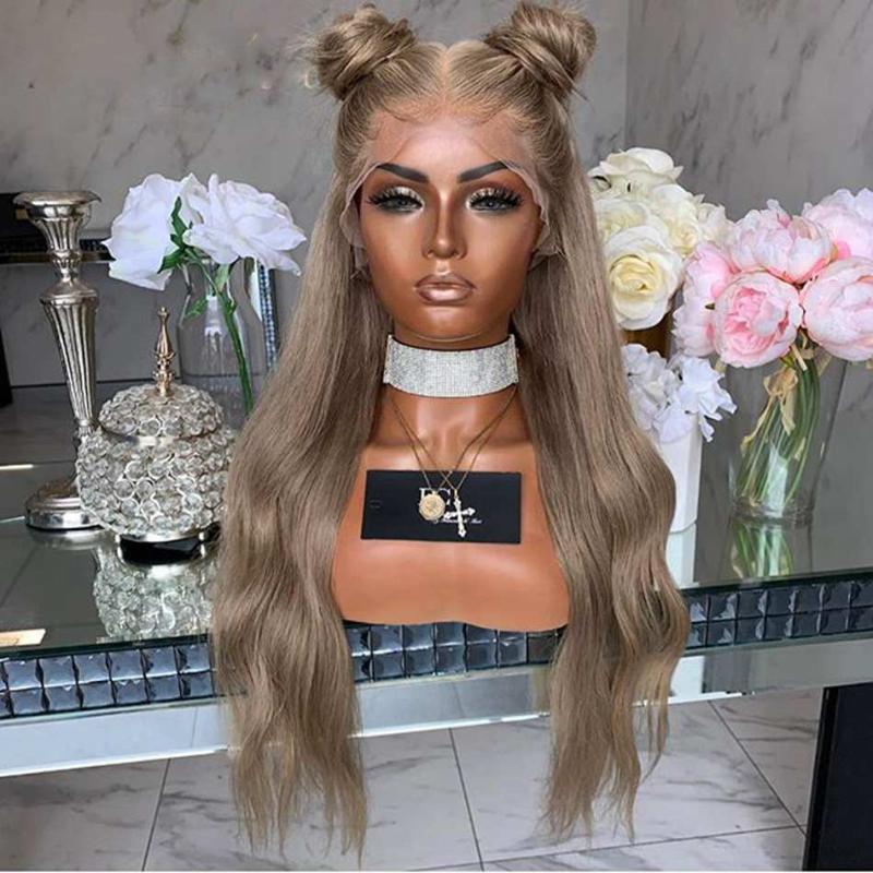 

Ash Blonde Human Hair Lace Wigs Preplucked Hairline Silk Base Lace Front Wigs Transparent Full Human Hair for Women, 13x3 lace front wig