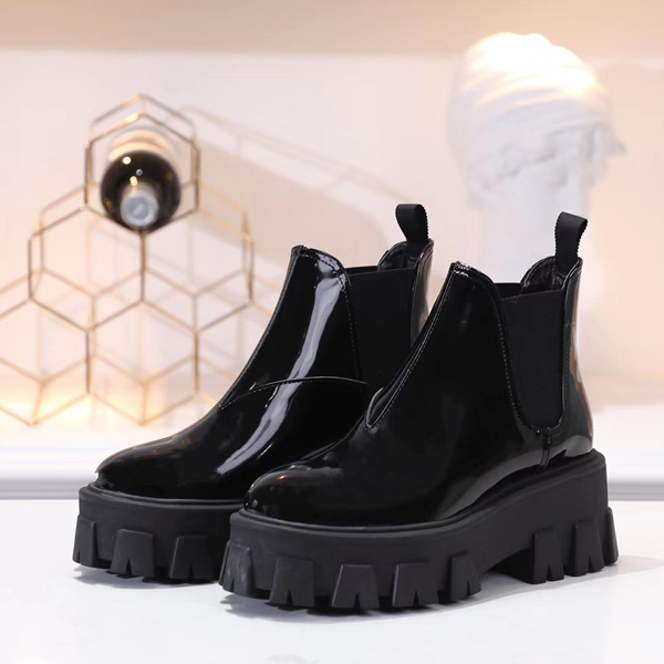 

Hot Sale- Cusp Crude Velvet Noodles Single Boots High With In Short Tube Boot Female Simplicity Wild Joker Women's Shoes, Black