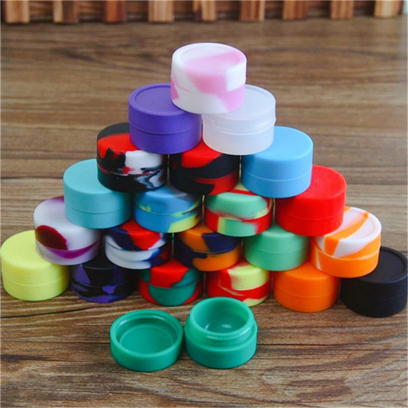 

Nonstick wax containers silicone box 5ml silicon container food grade jars dab tool storage jar oil holder for vaporizer vape FDA approved-2
