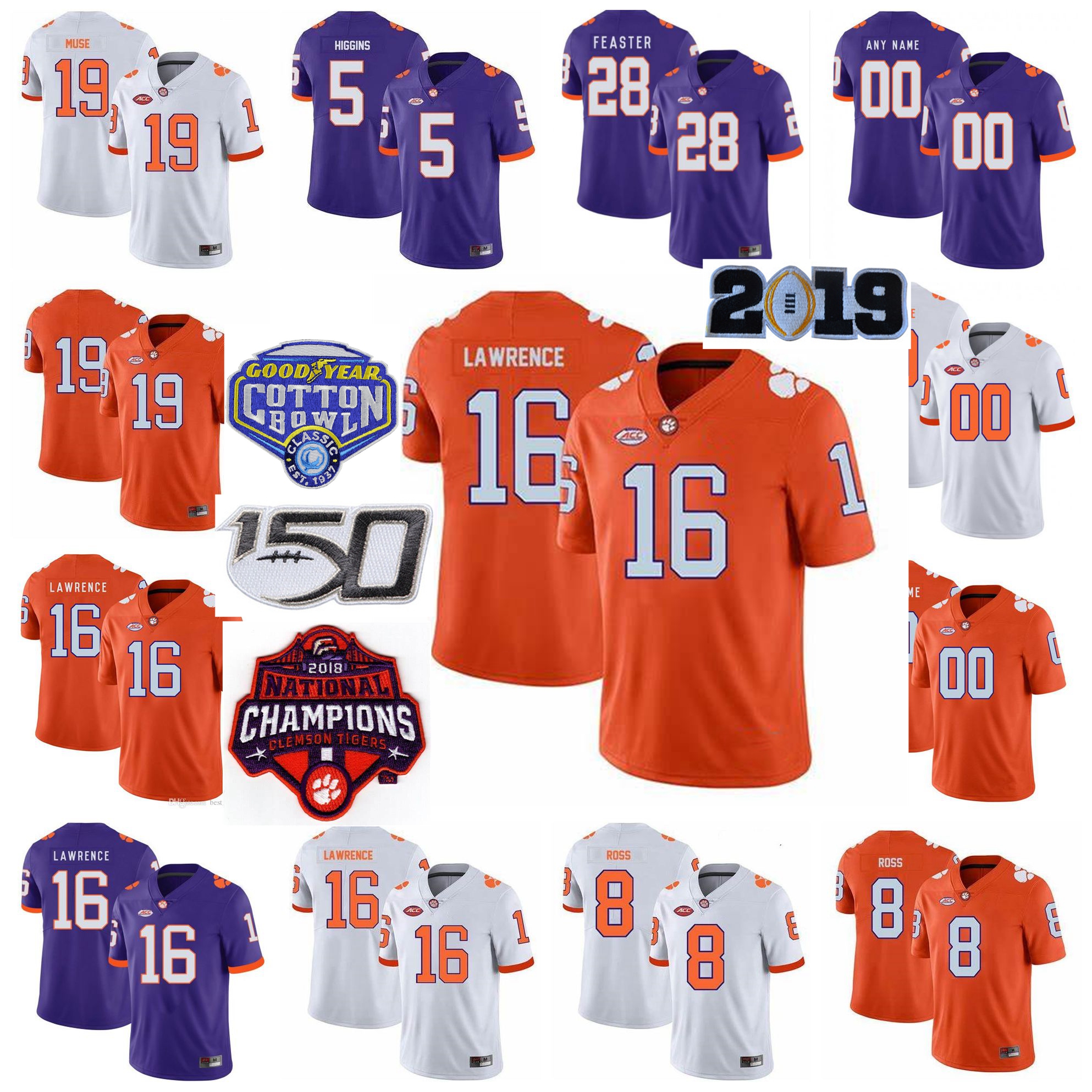 

NCAA Clemson Tigers Jerseys Brian Dawkins Jersey KJ Henry Alex Spence T.J. Chase Tanner Muse College Football Jersey Custom Stitched, Womens white