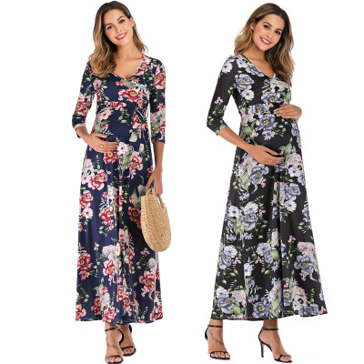 

Pregnant Women Floral Long Maxi Dresses Maternity Gown Photography Photo Shoot Clothes Pregnancy Summer Beach Sundress 2020 New, 6018a